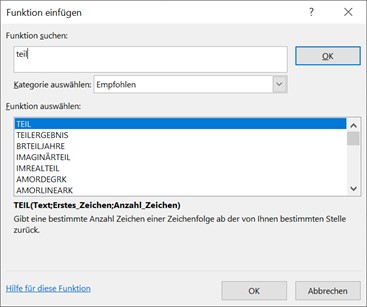 Excel-Auswahl-Men