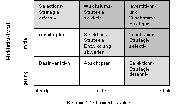 Portfolio Analyse Neun Felder Matrix