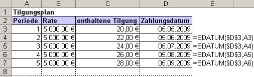 Beispiel Funktion: EDatum