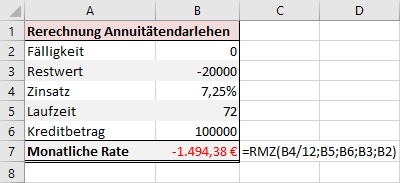 Beispiel Funktion: RMZ